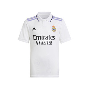 Camiseta adidas Real Madrid niño 2022 2023 Vini Jr - Camiseta infantil primera equipación de Vinicius Jr adidas Real Madrid CF 2022 2023 - blanca