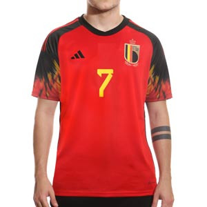 Camiseta adidas Bélgica De Bruyne 2022 2023 - Camiseta primera equipación Kevin De Bruyne adidas de la selección belga 2022 2023 - roja, negra