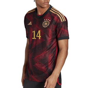 Camiseta adidas 2a Alemania Musiala 2022 2023 authentic - Camiseta auténtica segunda equipación adidas de la selección alemana de Jamal Musiala 2022 2023 - blanca, negra