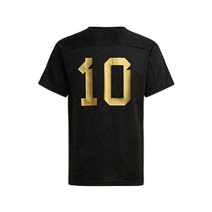 Camiseta adidas Salah niño - Camiseta infantil de entrenamiento de fútbol adidas de Mohamed Salah - negra, dorada