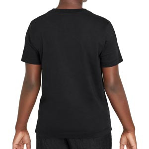 Camiseta de algodón Nike Atlético niño Crest - Camiseta de manga corta infantil de algodón Nike del Atlético de Madrid - negra