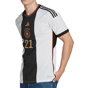 Camiseta adidas Alemania Gündogan 2022 2023 - Camiseta primera equipación adidas de la selección alemana de Gündogan 2022 2023 - blanca, negra