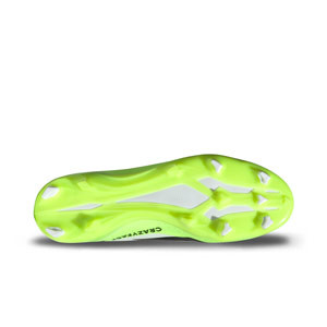 adidas X Crazyfast.3 LL FG - Botas de fútbol sin cordones adidas FG para césped natural o artificial de última generación - blancas, amarillas flúor