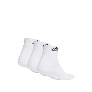 Pack calcetines tobilleros adidas acolchados 3 pares - Pack de 3 calcetines tobilleros adidas acolchados - blancos