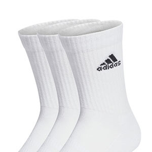 Calcetines adidas Sportwear acolchados 3pp - Calcetines de entreno acolchados media caña adidas - blancos