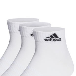 Pack calcetines tobilleros adidas finos 3 pares - Pack de 3 calcetines tobilleros adidas finos - blancos
