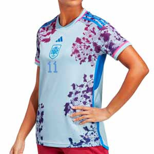 Camiseta adidas 2a España mujer Alexia WWC 2023 - Camiseta de la segunda equipación adidas de Alexia de España para el Mundial de fútbol femenino de 2023 - azul