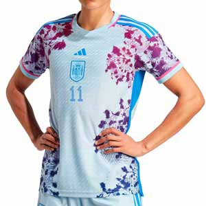 Camiseta adidas 2a España mujer Alexia 11 WWC 2023 authentic - Camiseta auténtica de la segunda equipación adidas de la selección de España para el Mundial de fútbol femenino de 2023 - azul