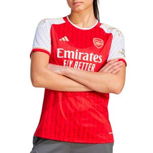 Camiseta adidas Arsenal mujer Saka 2023 2024 - Camiseta primera equipación mujer adidas del Arsenal Saka 2023 2024 - roja, blanca