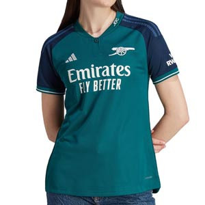 Camiseta adidas 3a Arsenal mujer Rice 2023 2024 - Camiseta tercera equipación para mujer adidas Arsenal FC de Declan Rice 2023 2024 - verde, azul marino