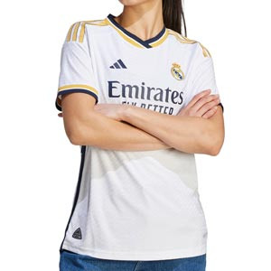 Camiseta adidas Real Madrid mujer Vini Jr 23-24 authentic - Camiseta primera equipación adidas para mujer auténtica de Vinicius Jr del Real Madrid CF 2023 2024 - blanca