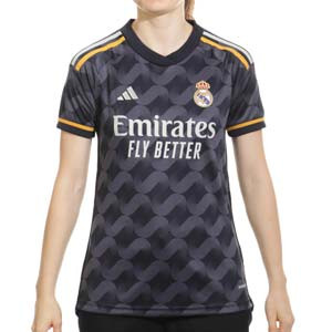 Camiseta adidas 2a Real Madrid Rodrygo mujer 2023 2024 - Camiseta de mujer de la segunda equipación adidas deVinicius Jr del Real Madrid CF 2023 2024 - negra