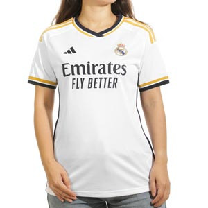 Camiseta adidas Real Madrid mujer Vini Jr 2023 2024 - Camiseta de mujer de la primera equipación adidas deVinicius Jr del Real Madrid CF 2023 2024 - blanca