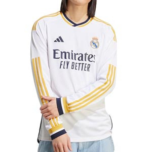 Camiseta adidas Real Madrid Modric 2023 2024 - Camiseta de manga larga de la primera equipación adidas de Luka Modric del Real Madrid CF 2023 2024 - blanca