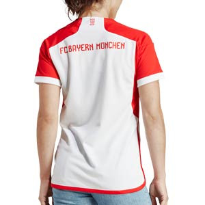 Camiseta adidas Bayern mujer 2023 2024 - Camiseta primera equipación adidas del Bayern de Múnich 2023 2024 - blanca, roja