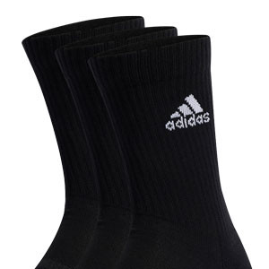 Pack calcetines adidas Sportswear acolchados 3 pares - Pack 3 calcetines de media caña adidas - negros