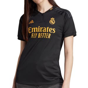 Camiseta adidas 3a Real Madrid Valverde mujer 2023 2024 - Camiseta de la tercera equipación mujer de Valverde Adidas del Real Madrid 2023 2024 - negra