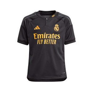 Camiseta adidas 3a Real Madrid Camavinga niño 2023 2024 - Camiseta de la tercera equipación infantil de Camavinga Adidas del Real Madrid 2023 2024 - negra