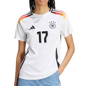 Camiseta adidas Alemania mujer Wirtz 2024 - Camiseta para mujer de la primera equipación de Wirtz adidas de la selección alemana 2024 - blanca