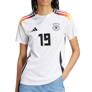 Camiseta adidas Alemania mujer Sané 2024 - Camiseta para mujer de la primera equipación de Sané adidas de la selección alemana 2024 - blanca