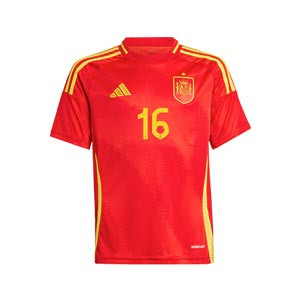 Camiseta adidas España niño Rodrigo 2024 - Camiseta infantil de la primera equipación adidas de la selección española de Rodrigo 2024 - roja