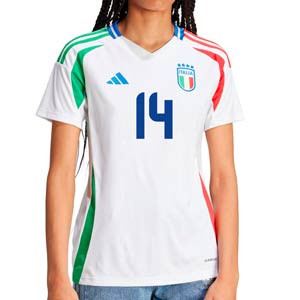 Camiseta mujer adidas 2a Italia Chiesa 2024 - Camiseta para mujer de la segunda equipación adidas de Italia Chiesa 2024 - blanca