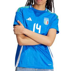 Camiseta mujer adidas Italia Chiesa 2024 - Camiseta para mujer adidas de Italia Chiesa 2024 - azul