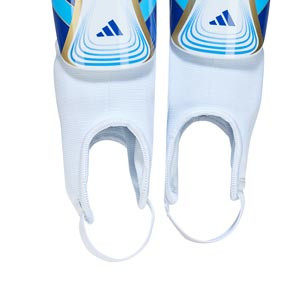 Espinilleras adidas Messi J Match SG - Espinilleras de fútbol adidas con tobillera protectora - blancas