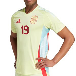 Camiseta adidas 2a España Lamine Yamal auténtica 2024 - Camiseta auténtica de la segunda equipación de Lamine Yamal adidas de la selección española 2024 - amarilla