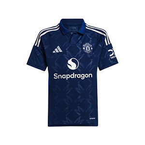 Camiseta adidas 2a Manchester United niño Rashford 24 25 PL - Camiseta infantil segunda equipación de Rashford adidas del M. United para la Premier League 2024 2025 - azul marino