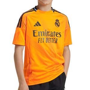 Camiseta adidas 2a Real Madrid niño Bellingham 24-25 - Camiseta infantil de la segunda equipación adidas de Bellingham del Real Madrid 2024 2025 - naranja