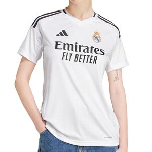 Camiseta adidas Real Madrid mujer Vini Jr. 24-25 - Camiseta para mujer de la primera equipación adidas de Vinicius Jr del Real Madrid 2024 2025 - blanca