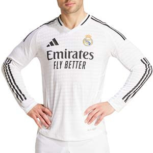 Camiseta manga larga adidas authentic Madrid Vini Jr. 24-25 - Camiseta de manga larga de la primera equipación adidas de Vinicius Jr del Real Madrid 2024 2025 versión jugador - blanca