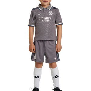 Equipación adidas 3a Real Madrid niño pequeño Modric 24-25  - Conjunto infantil de la tercera equipación adidas de Modric del Real Madrid 2024 2025 - gris