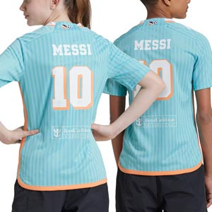 Camiseta adidas 3a Inter Miami niño Messi 2024 - Camiseta infantil de la tercera equipación adidas del Inter de Miami de Messi 2024 - turquesa