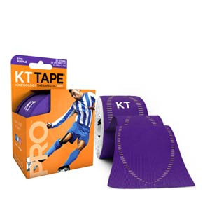 Cinta kinesiológica KT Tape Pro precortada - Tira muscular kinesiológica KT Tape (20 cm x 25 m) - púrpura
