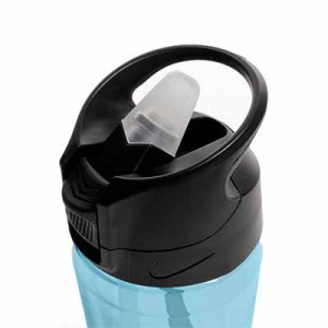 Botellín Nike Hypercharge Straw 500 ml - Botellín de agua para entrenamiento Nike 500 ml - azul cian
