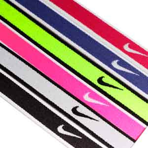 Pack 6 cintas de pelo Nike Swoosh - Pack de seis cintas de pelo elásticas de colores Nike - varios colores