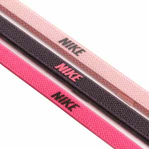 Pack 3 cintas de pelo Nike Elastic 2.0 - Cintas de pelo elásticas Nike 3 uds - rosas, grises