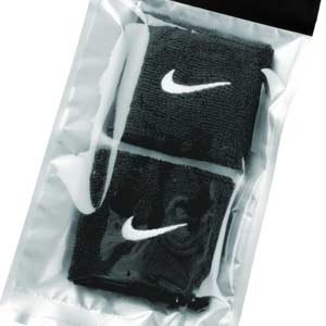 Muñequeras Nike Swoosh 2uds - Muñequeras de rizo Nike 2 unidades - negras