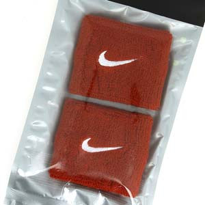 Muñequeras Nike Swoosh 2 unidades - Muñequeras de rizo Nike 2 unidades - rojas