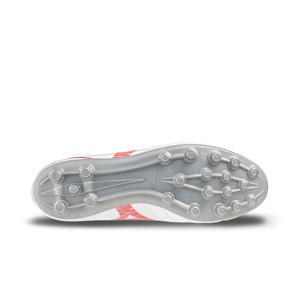 Mizuno Monarcida Neo 3 Select AG - Botas de fútbol de piel sintética Mizuno AG para césped artificial - blancas, rojas