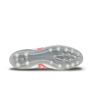 Mizuno Morelia Neo 4 Pro AG - Botas de fútbol de piel de canguro Mizuno AG para césped artificial - blancas, rojas