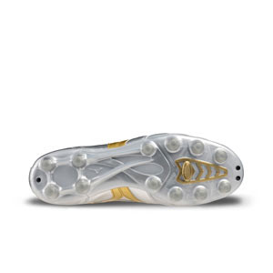 Mizuno Morelia 2 Pro MD - Botas de fútbol de piel de canguro Mizuno MD para césped natural o artificial de última generación - plateadas