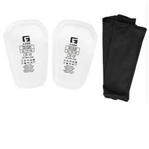 G-Form Pro-S Blade - Espinilleras de fútbol G-Form con mallas de sujeción - blancas