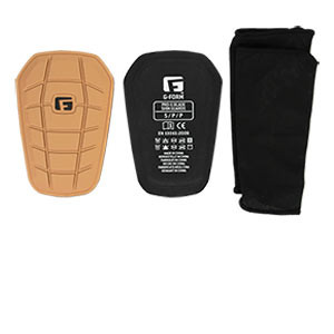 G-Form Pro-S Blade - Espinilleras de fútbol G-Form con mallas de sujeción - doradas