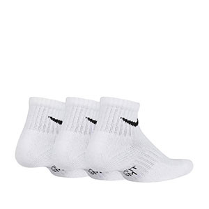 Pack calcetines tobilleros Nike Cushion Ankle niño - Pack de 3 calcetines para niño Nike Cushion Crew tobilleros - blancos - trasera