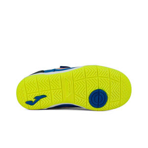 Joma Top Flex Jr Velcro IN - Zapatillas de fútbol sala infantiles con velcro suela lisa IN - azul marino