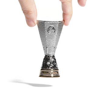Mini Copa UEFA Europa League 80 mm - Figura réplica de la UEFA Europa League de 80 mm - plateado