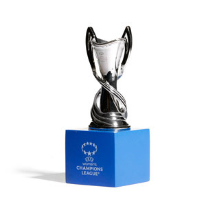 Mini Copa UEFA Women's Champions League 70 mm con pedestal - Figura réplica de la UEFA Champions League Femenina de 70 mm con pedestal - plateado